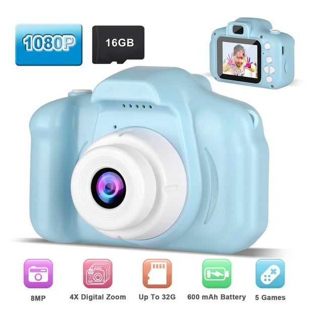 HD 1080P 8MP Kids Digital Camera Toddler Toy Camera for Birthday Gift 1.5 Inches IPS Display Video Camera for Kids Kids Camera for Girls and Boys Age 3-8 16GB SD Card Yellow 